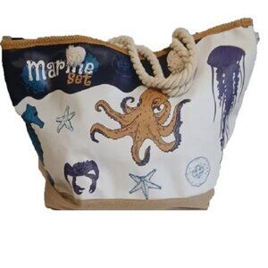 Vintage "Marine set" Ocean Beach Nautical Themed Over Sized Tote Bag🆕⌚📦🏃💨🚚